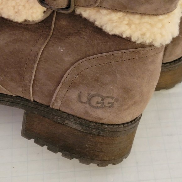 UGG Womens Blayre II Lush Shearling Genuine Cuff Suede Boots Zipper 1006039 10 - Picture 11 of 16